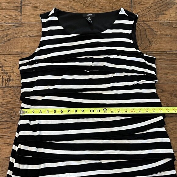 Alfani Sleeveless Knit Dress Plus Size 1X Black White Layered Bandage Stretch - Picture 14 of 15